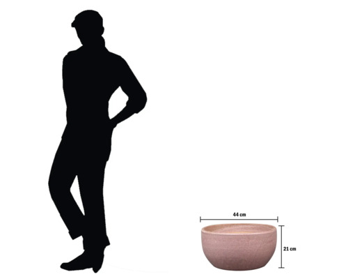 Květinová mísa s rozměry a porovnáním siluet