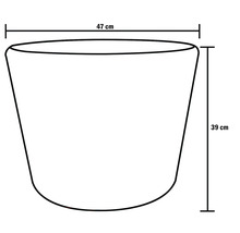 Nákres květináče o rozměrech 47 cm šířky a 39 cm výšky