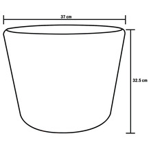 Nákres květináče s rozměry: šířka 37 cm a výška 32,5 cm