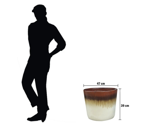 Květináč o rozměrech 47 x 39 centimetrů pro použití na zahradě