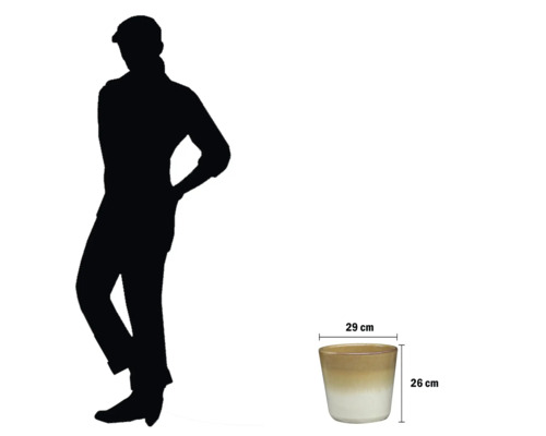 Keramický květináč s uvedením výšky a šířky