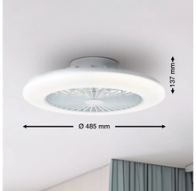Stropní ventilátor s osvětlením, průměr 485 milimetrů, výška 137 milimetrů