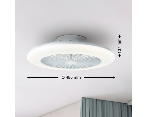 Stropní ventilátor s osvětlením, průměr 485 milimetrů, výška 137 milimetrů