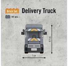 Stavebnice dodávky ze 181 dílů, výška 8,9 cm a šířka 7 cm