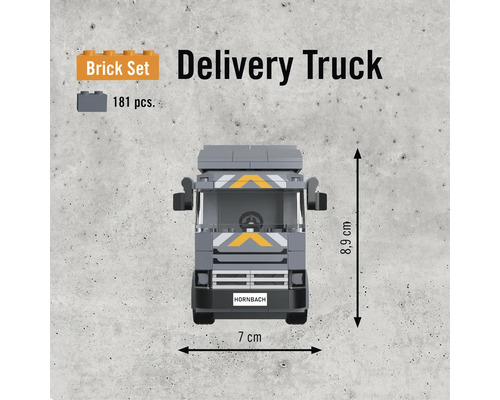 Stavebnice dodávky ze 181 dílů, výška 8,9 cm a šířka 7 cm
