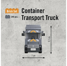 Stavebnice kontejnerového transportního vozidla, 244 dílů, výška 9,3 cm, šířka 7 cm