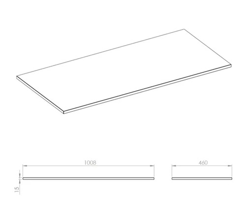 Pracovní deska o rozměrech 1008 x 460 x 15 milimetrů