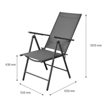 Zahradní křeslo s područkami a rozměry