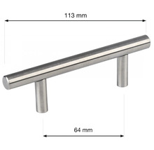 Kovová nábytková úchytka o rozměrech 113 mm x 64 mm
