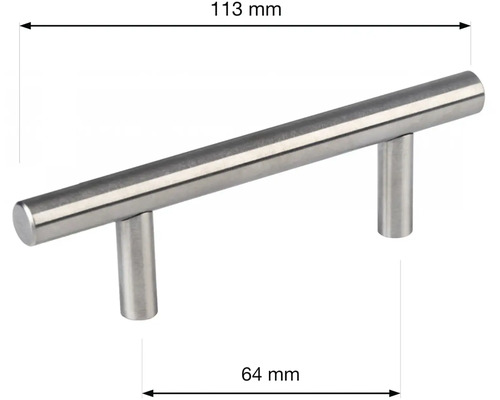 Kovová nábytková úchytka o rozměrech 113 mm x 64 mm