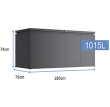 Skříň na nářadí o rozměrech 180 cm x 79 cm x 74 cm a objemu 1015 litrů