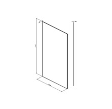 Technický výkres sprchové stěny o rozměrech 2100 mm výška, 1160 mm šířka a 8 mm tloušťka.