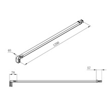 Technický výkres lineárního profilu s úhlem a rozměry