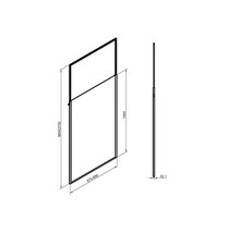 Výkres sprchového profilu s rozměry