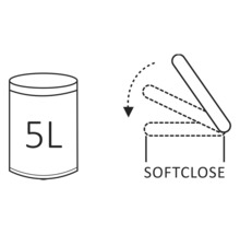 Symbol pro 5litrový kbelík s funkcí tichého dovírání