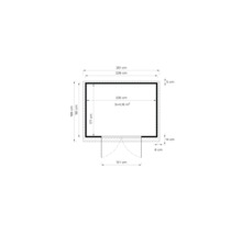 Půdorys zahradního domku s rozměry