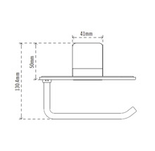 Technický výkres držáku toaletního papíru s rozměry.