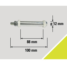 Kovový šroub s maticí a podložkami, průměr 12 mm, délka 100 mm