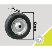 Kolečko pro kolečko s rozměry 400 mm x 100 mm a nosností 250 kg