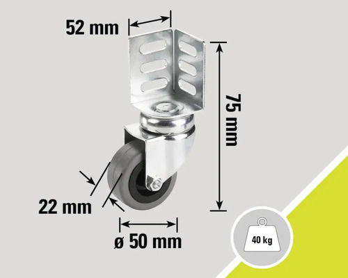 Otočné kolečko s pouzdrem a rozměry