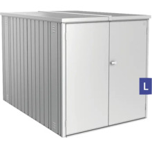 Kovový zahradní domek s dvoukřídlými dveřmi