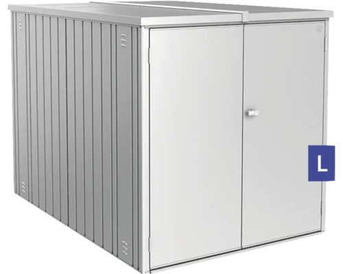 Kovový zahradní domek s dvoukřídlými dveřmi