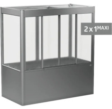 Kovový a skleněný vyvýšený záhon s posuvnými dveřmi