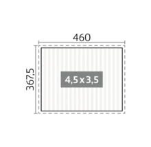 Technický výkres s rozměry 460 a 367,5 a 4,5 x 3,5