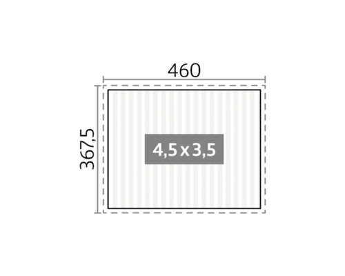 Technický výkres fólie o rozměrech 460 x 367,5 a 4,5 x 3,5