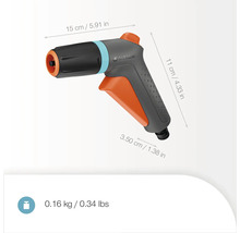Zahradní stříkací pistole s rozměry a hmotností