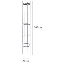 Kovová podpěra pro rostliny, 200 cm vysoká a 28 cm široká