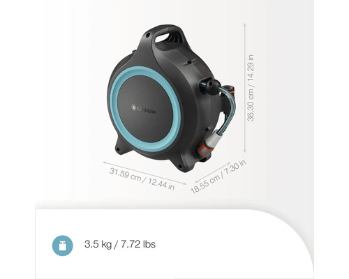 Naviják na hadici Gardena s hadicí a rozměry