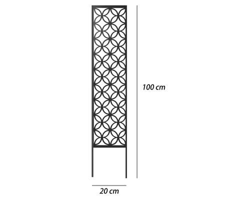 Dekorativní zahradní popínací mříž z kovu s geometrickým vzorem, 100 cm vysoká