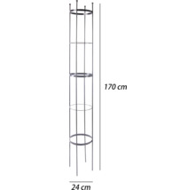 Podpěra pro rostliny o výšce 170 centimetrů a šířce 24 centimetrů.