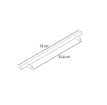Technický výkres nábytkové úchytky o rozměrech 32 cm a 25,6 cm