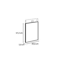 Nákres rámu přední části kuchyňské skříňky s rozměry
