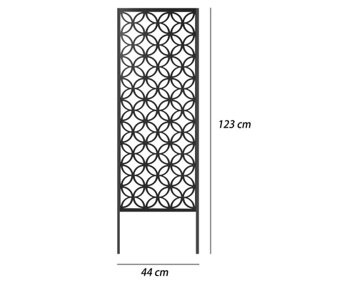 Kovová zástěna s kruhovým vzorem, výška 123 cm, šířka 44 cm