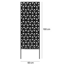 Dekorativní kovová zástěna o výšce 180 centimetrů a šířce 60 centimetrů