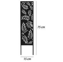 Dekorativní zahradní prvek s motivem listů, výška 75 cm a šířka 15 cm