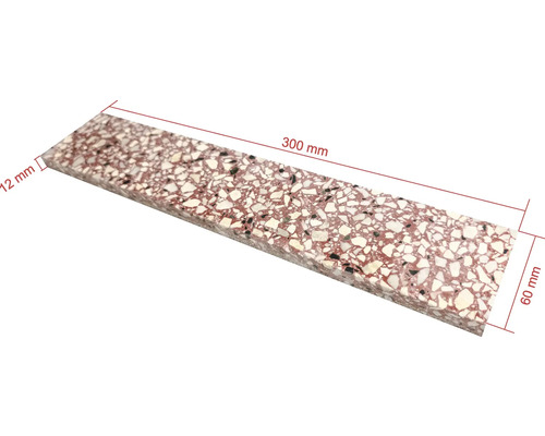 Teracový okenní parapet o rozměrech 300 mm x 60 mm x 12 mm