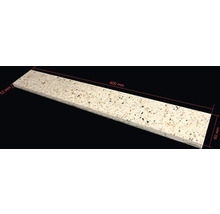 Teracový okenní parapet o rozměrech 400 mm délka, 60 mm šířka a 12 mm tloušťka.