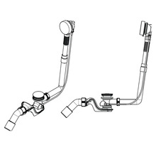 Vanová odtoková a přepadová souprava, dvě různá provedení