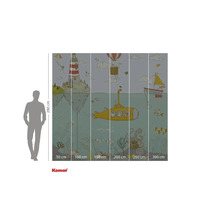 Fototapeta Komar s podmořským světem, majákem, ponorkou, horkovzdušným balónem a plachetnicí