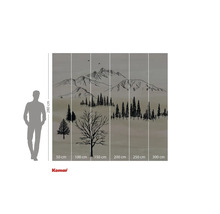 Foto tapeta s horskou krajinou a motivem lesa pro dekoraci stěn