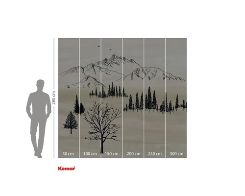 Foto tapeta s horskou krajinou a motivem lesa pro dekoraci stěn