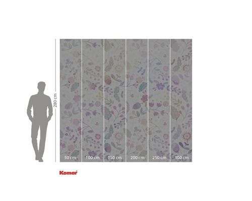 Fototapeta Komar s květinovým vzorem, výška 280 cm a šířky od 50 cm do 300 cm