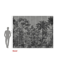 Fototapeta s motivy džungle, včetně žirafy, zebry a slona