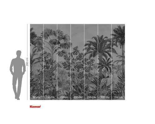 Fototapeta s motivy džungle, včetně žirafy, zebry a slona