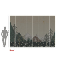 Fototapeta s motivem lesa, domu a měsíce