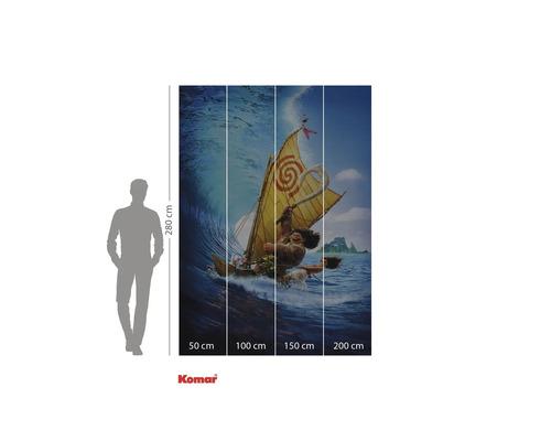 Fototapeta s motivem z filmu Vaiana, skládající se ze čtyř částí